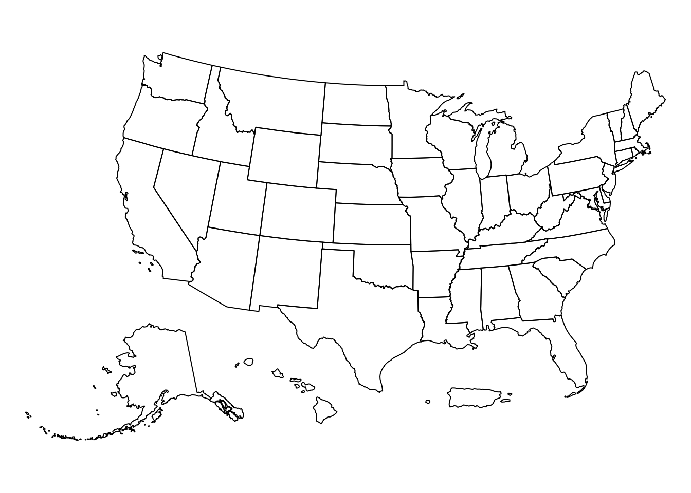 美国州级地图