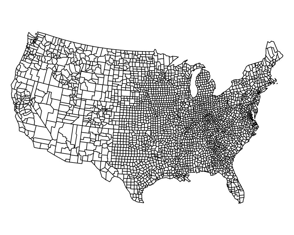 美国州、郡地图