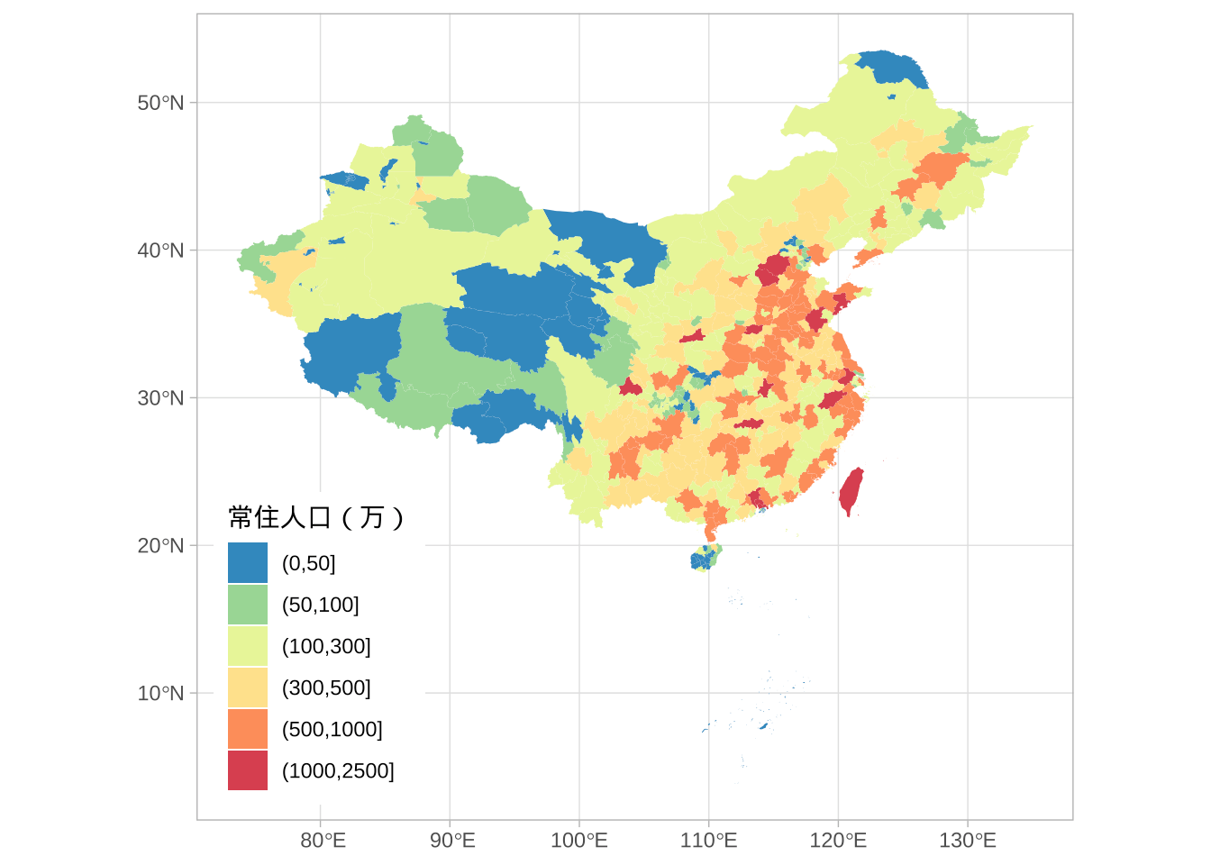 2023 年中国各市年末常住人口数
